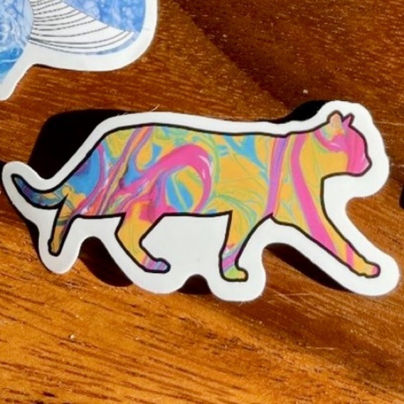 Geometric Cat Sticker - Picture 2 of 4